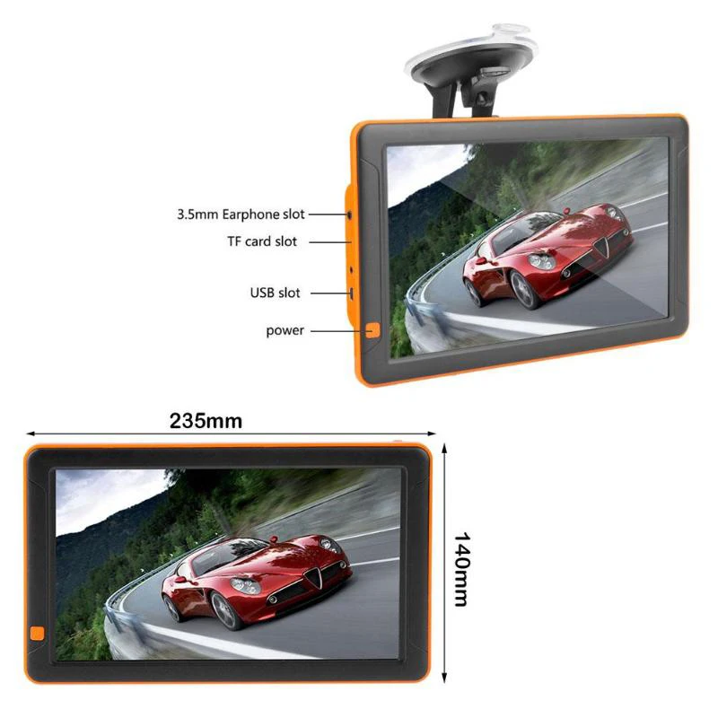 9 дюймов Автомобильный емкостный экран Gps навигатор Bluetooth Fm 8G 256M Mp3/Mp4 голосовой навигатор для вождения