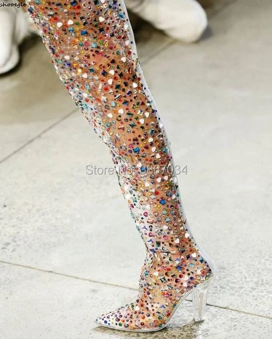 perspex heels with studs