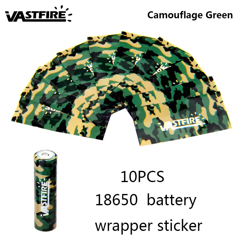 Vastfire 10 шт./партия камуфляжная 18650 наклейка на батарею защитная пленка на батарею ПВХ термоусадочная трубка - Цвет: Style 5