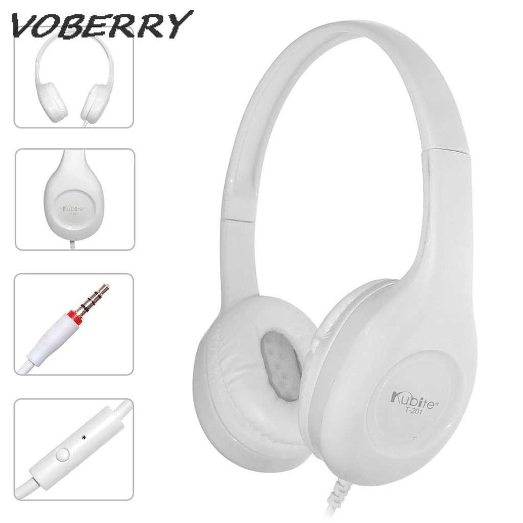 Проводные Игровые наушники VOBERRY 3,5 мм, складные проводные наушники с микрофоном для студентов, детей T201