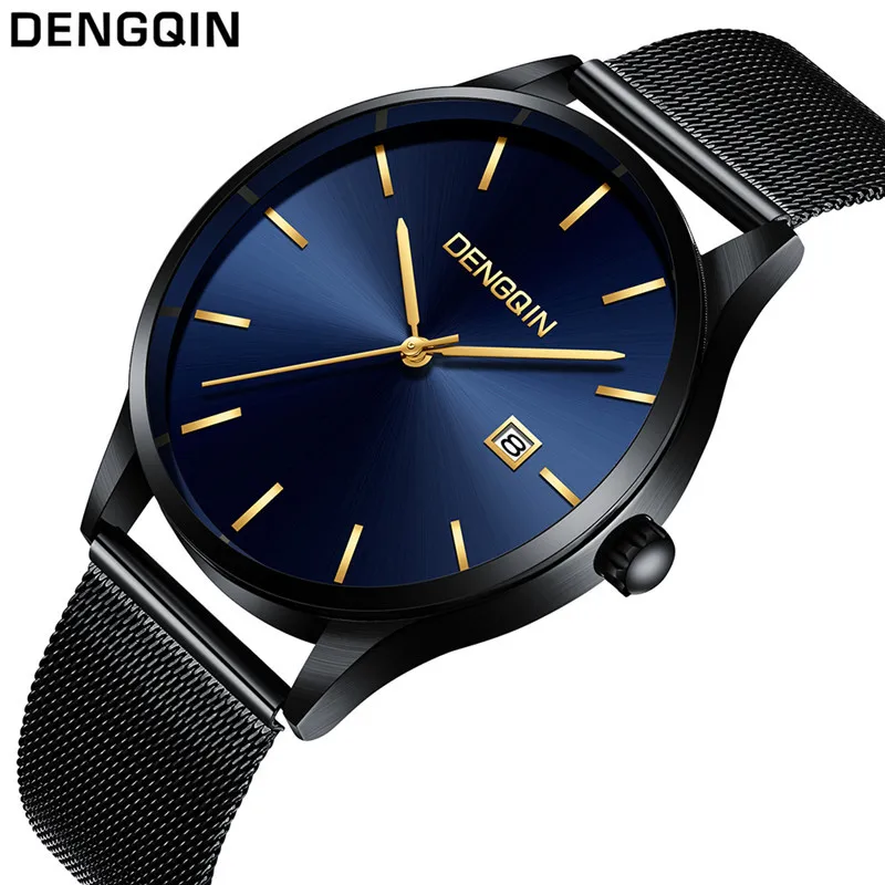 Лидирующий бренд Роскошные часы для мужчин модные мужские s часы синий водонепроницаемый часы Дата простой бизнес повседневное Кварцевые спортивные часы Reloje