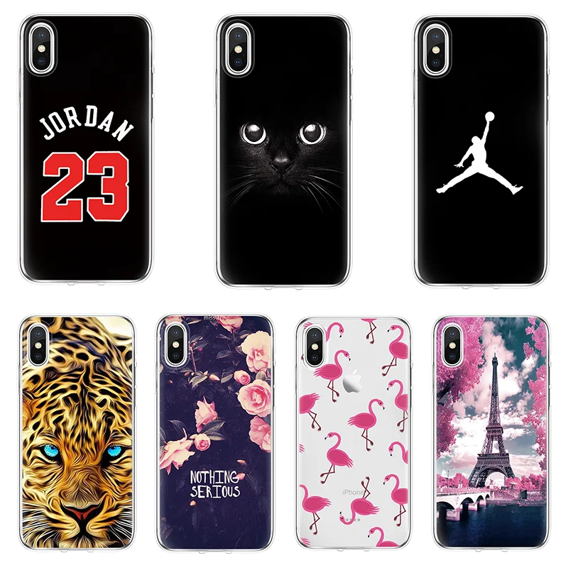 

Flamingo Soft TPU Case For IPhone X 8 Plus 6 6S 5 5S SE XR XS Max Silicone Pattern Phone Case For iPhone 7 Plus Back Cover Coque