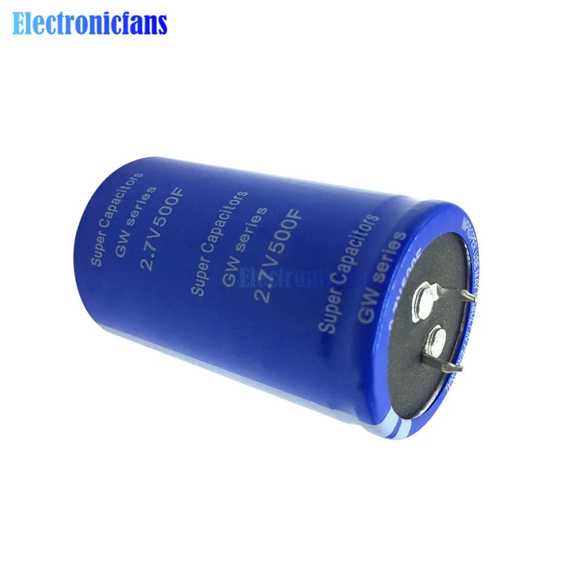 2,7 V 500F супер конденсатор 2.7v500f может использоваться в качестве выпрямителя автомобиля низкая температура пусковой конденсатор синий