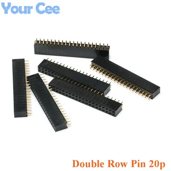 

50 pcs 20p Double Row Straight Pin Female Socket Connector Pitch 2.54mm 2*20p Needle Header Strip Socket Connector