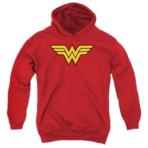 Trevco Dc-Wonder Woman Logo - Youth Pull-Over Hoodie - Red Extra Large