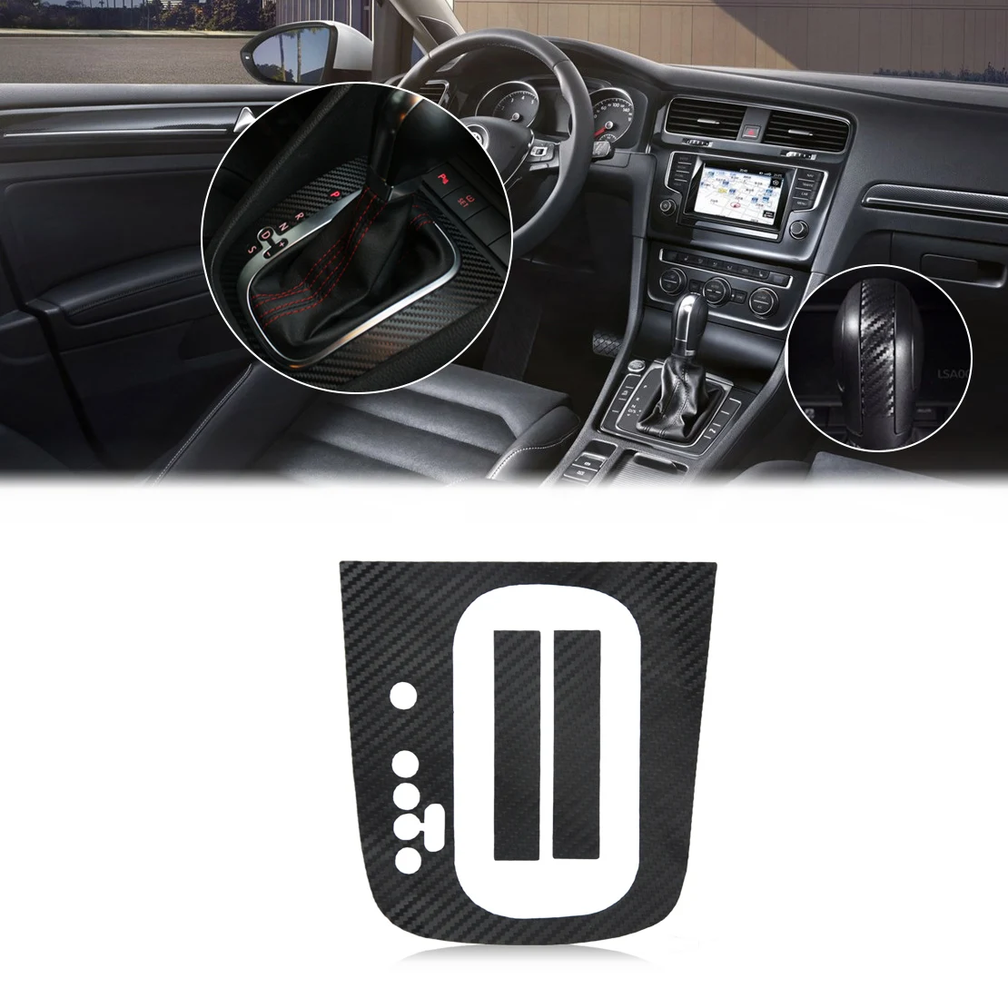 DWCX Car Styling Carbon Fiber Gear Panel Sticker DSG Panel Stikers