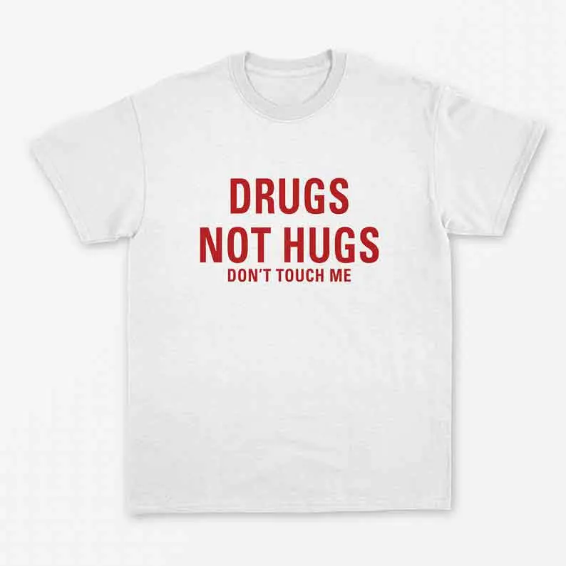 Skuggnas/Новое поступление, футболка с принтом «наркомания не объятия», рубашка с изображением травки для девочек, футболки для девочек, 90 лет, эстетические топы, Прямая