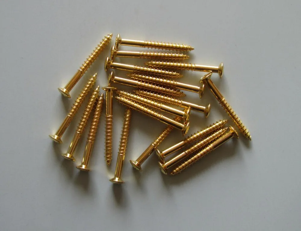 

20 Electric Guitar Neck Plate Neckplate Screws fits Strat Tele Gold