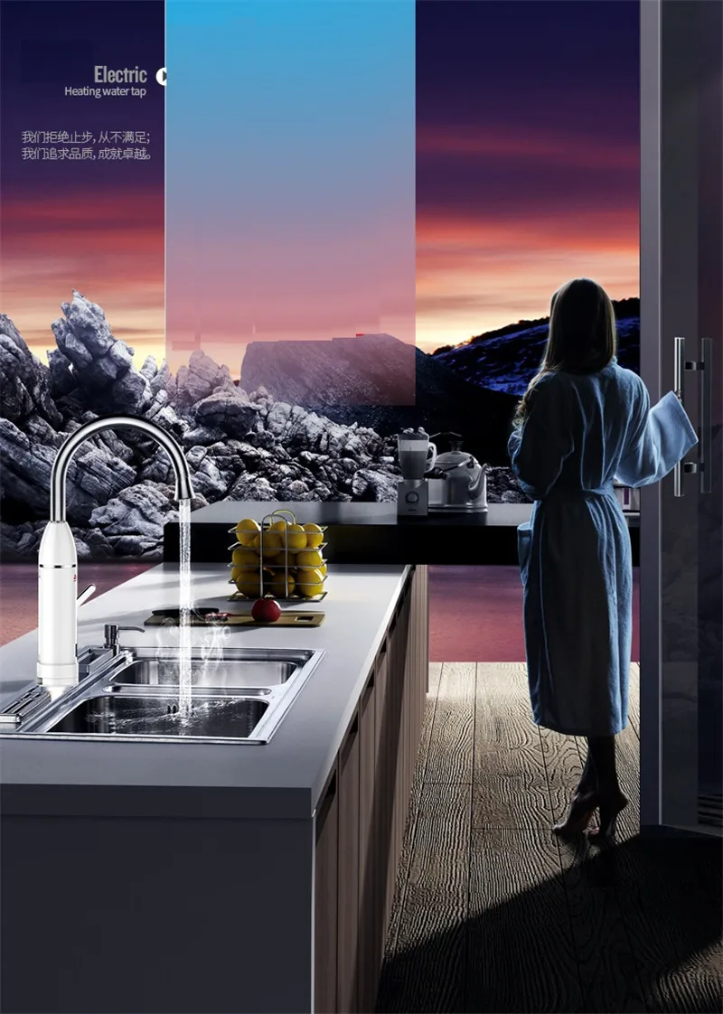 frio aquecedor de água instantâneo para kitche, plugue da ue