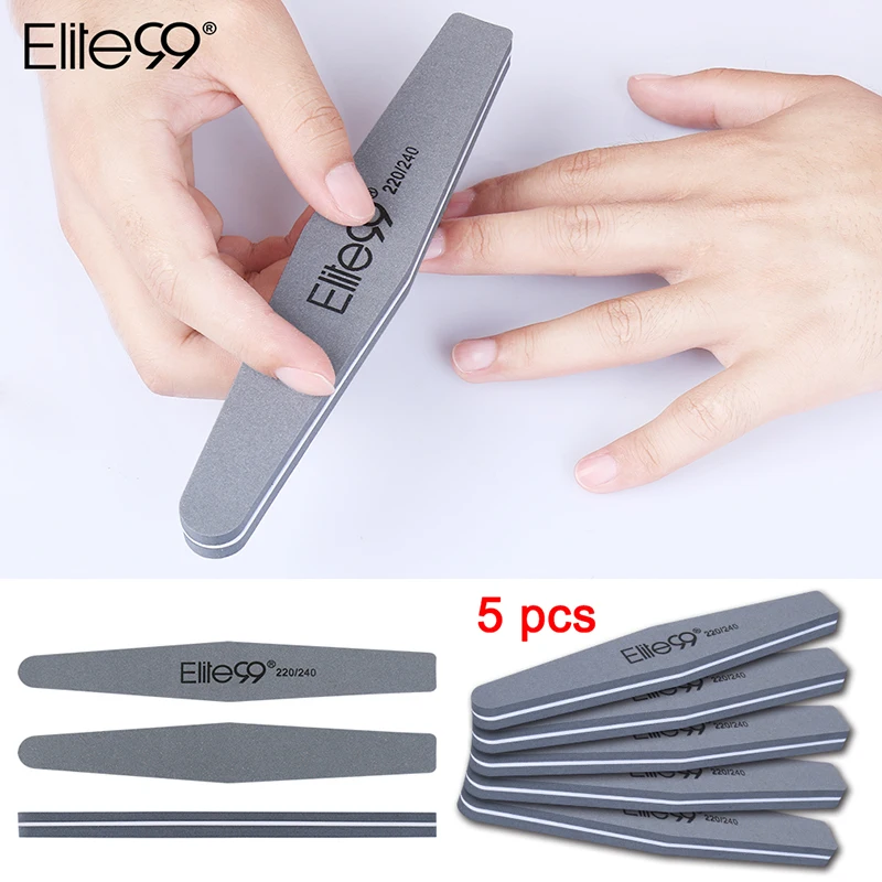 Elite99 5 X Nail Files Sanding 220/240 Curve Nail Art Sanding File Bar
