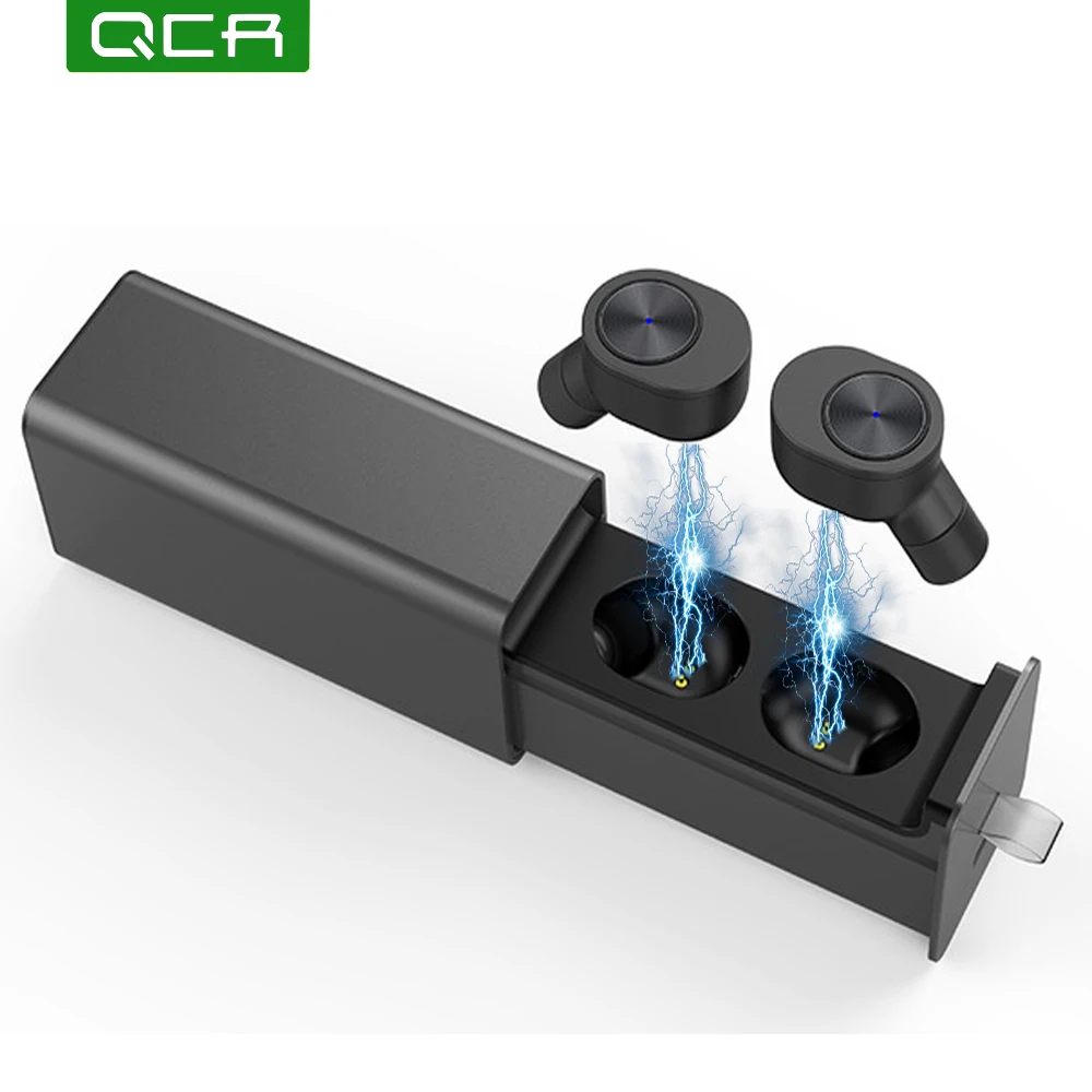 

QCR TWS Wireless Earphone In-Ear True TWS Sport Bluetooth Earbuds Best Cordless Earphones with Mic Smallest Stereo headset