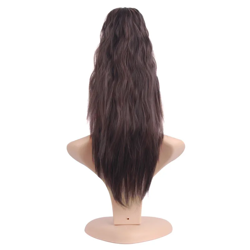 MapofBeauty 1" 40 см длинные когти клип синтетические волосы для наращивания шиньон конский хвост из натуральных волос поддельные вьющиеся волосы Накладные женские шиньоны хвосты пони - Цвет: Dark Brown