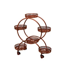 Шесть слоев шкивы европейская сборка угловой гостиная мобильный стеллаж железная полка для цветочных горшков контракт балкон сельский бонсай wea