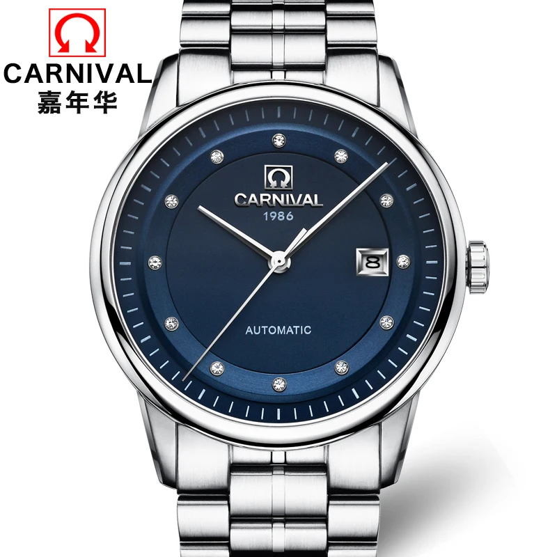 

High end MIYOTA Automatic Watch Luxury brand CARNIVAL Business Mechanical Watch Men Waterproof Calendar Sapphire Horloges mannen