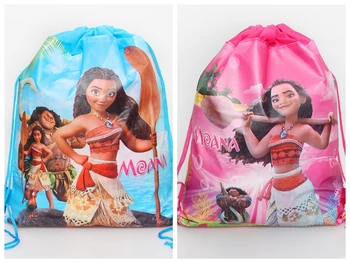 

New 10PCS Moana Non-Woven Fabric Drawstring Backpack Theme Birthday Party Supplies Gift Bags Kids Present Fast Shipping