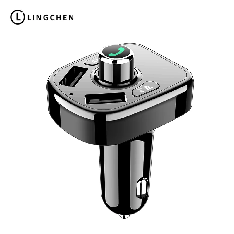 LINGCHEN Dual USB Car Charger Bluetooth Car FM Transmitter Handfree MP3 Audio Player Voltage Detection 2 Port USB Quick Charge