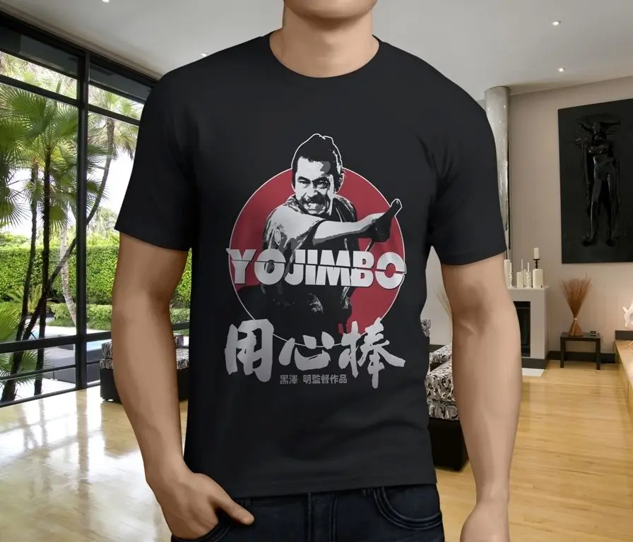 Популярная японская футболка Akira Kurosawa Samurai Movie Toshiro Мужская черная крутая