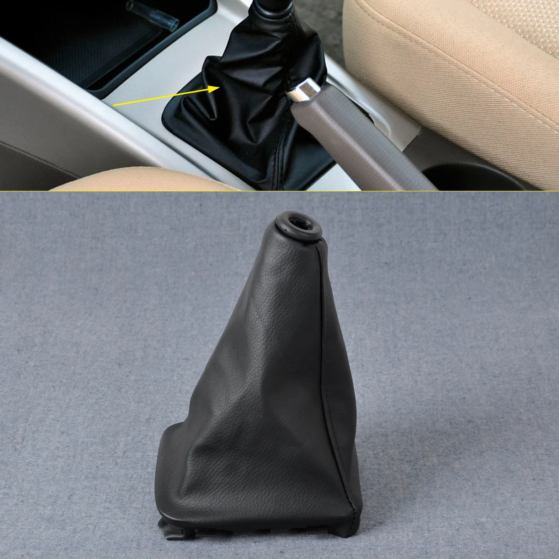 

CITALL PU Leather Gear Stick Shift Knob Cover Boot Gaiter For 2000 2001 2002 2003 Hyundai Elantra/Avante XD
