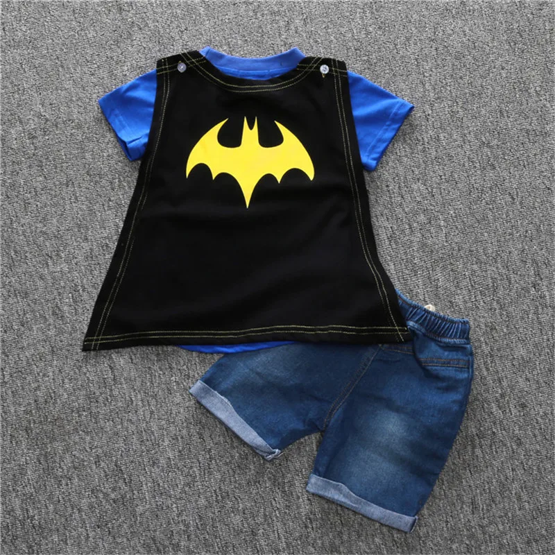 2017 Kids Clothes Children Boys Summer Clothing Sets Baby Spiderman Batman Short Sleeve Suits Roupas Infantis Menino Costume 18