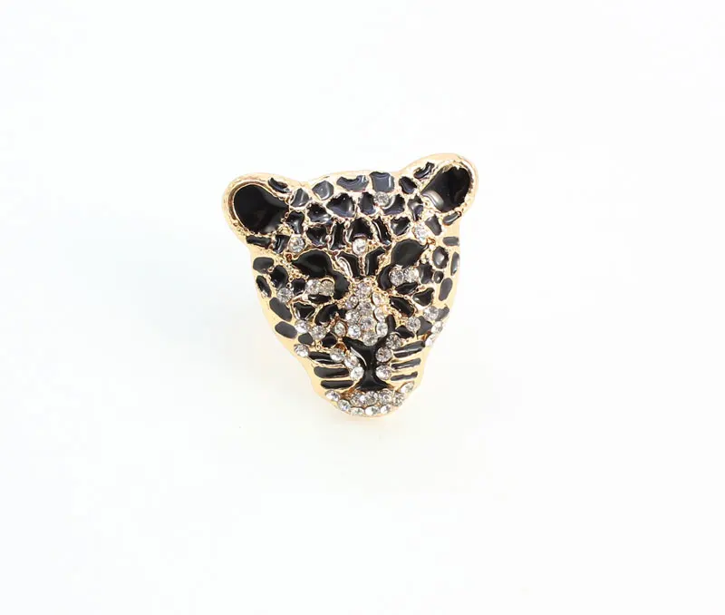 Крутой браслет с головой леопарда, серьги, кольцо, ожерелье, набор для женщин, Модный золотой цвет, костюм, африканские Ювелирные наборы, стразы
