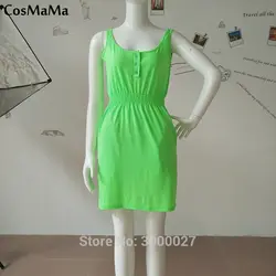 Актуальные Фото 2018 CosMaMa Женская мода desigual летние пляжные светлый цвет пояс мини ремень платье Большие размеры 4XL 5XL 3XL