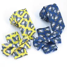 Мужской желтый галстук с рисунком, светильник с рисунком панды кунг-фу, темно-синие галстуки, модный галстук-бабочка и карманный квадратный галстук 6 см