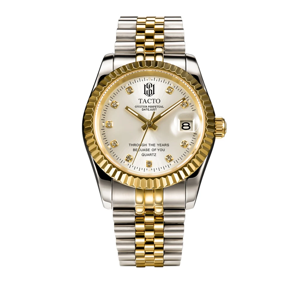 TACTO часы мужские Лидирующий бренд Роскошные полностью стальные военные наручные часы мужские ролевые 50 м водонепроницаемые деловые светящиеся кварцевые часы