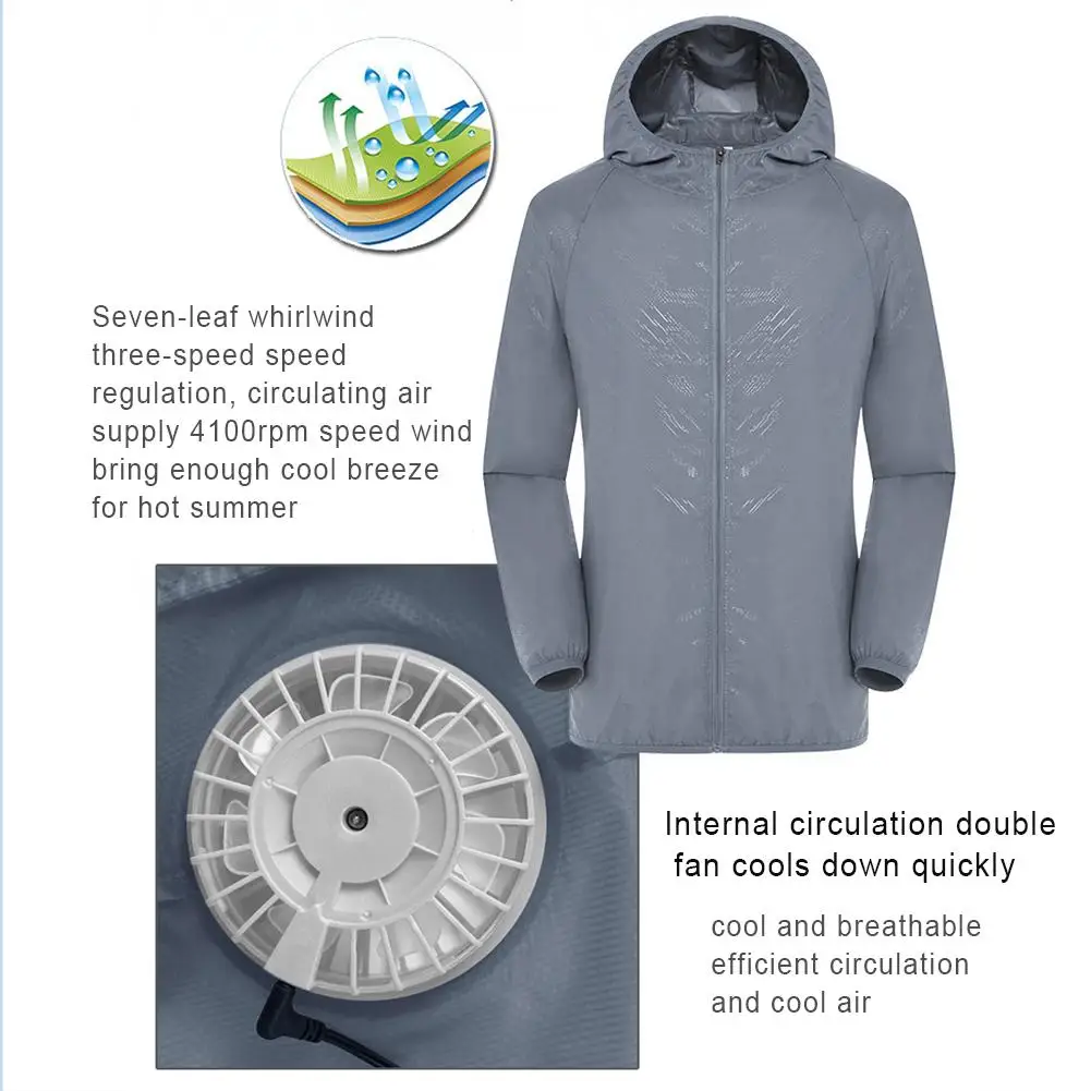 Roupa de Refrigeração Inteligente de Três Velocidades do Serviço do Condicionamento de ar do Verão Terno do Condicionamento de ar de Usb com o Ventilador Conjunto Proteção Wear uv 17 High Quality Esporte e Lazer