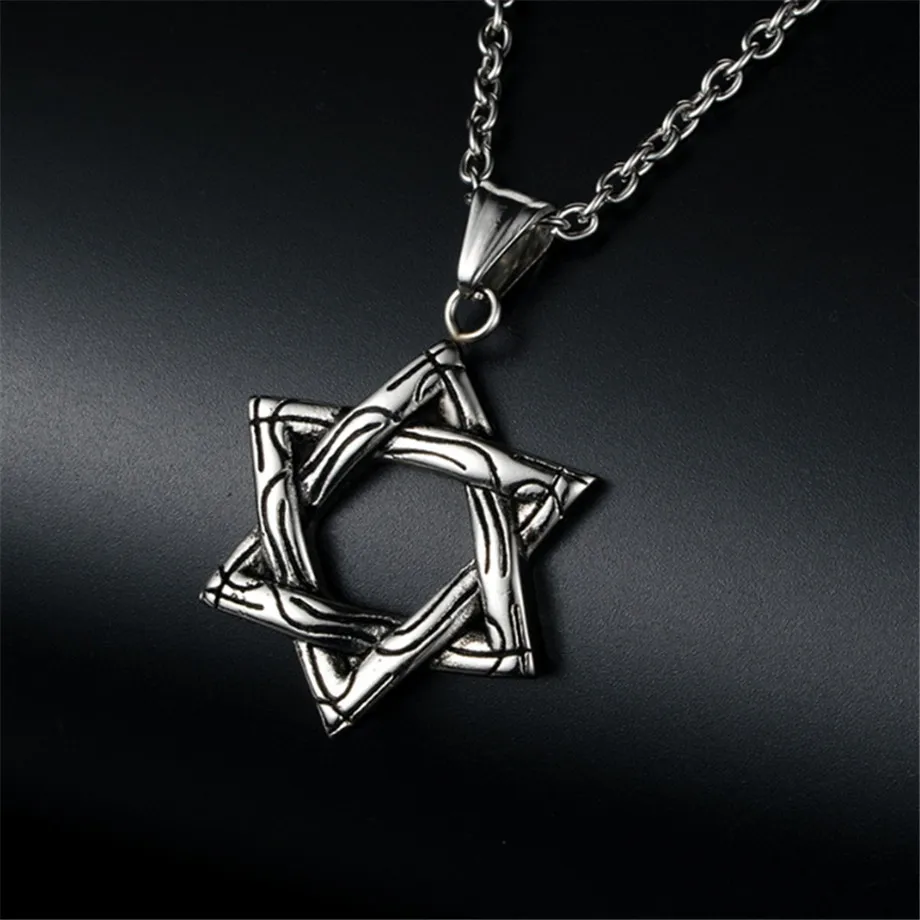 

Magen Star Of David Pendant Israel Chain Necklace Women Stainless Steel Judaica Gold Silver Color Jewish Men Jewelry