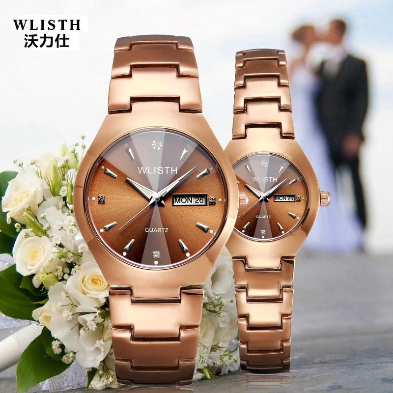 New Coffee Gold font b Watch b font font b Couple b font Fashion Bangle font