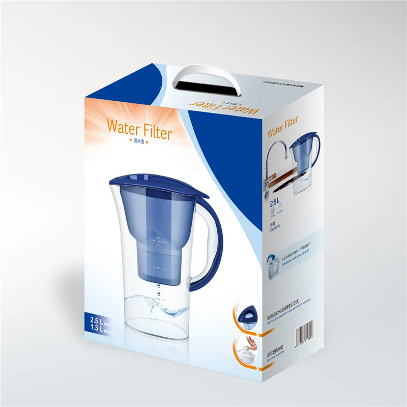 Бытовой кухонный кувшин для воды чайник 2.5L бытовой кран фильтр для воды с 2 фильтрами очиститель воды