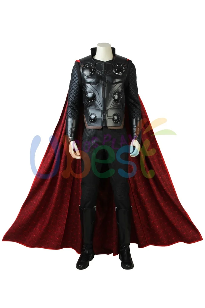 Мстители Бесконечность войны Тор косплей костюм с плащом Хэллоуин супергероя наряд для взрослых мужчин