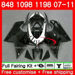 Корпус для поездок на мотоцикле DUCATI 848R 1098R 848 1098 1198 07 08 09 10 11 глянцевый черный 79SH11 1098 S 848 S R 1198 S 2007 2008 2009 2010 2011 обтекатель