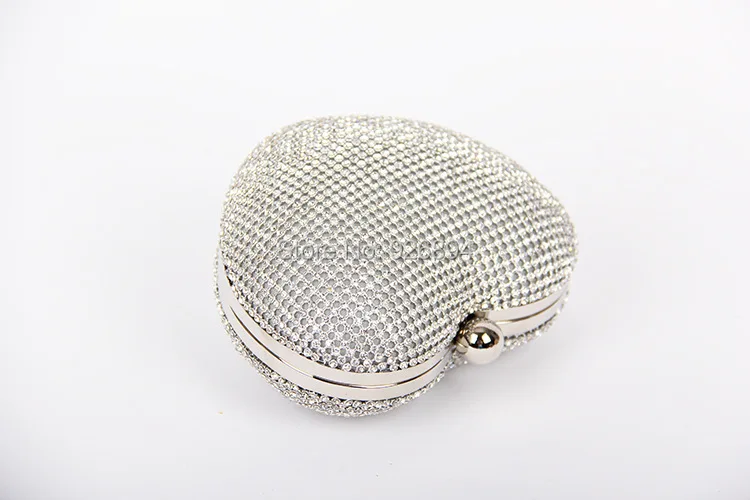 Роскошный модный чехол со стразами в форме сердца серебро Для женщин вечерние сумки из натуральной кожи Сумочка-клатч вечерняя сумочка; BS010 сумочка на цепочке через плечо мини сумка через плечо сумка