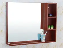 Waterproof bathroom mirror. Solid wood storage mirror. Bathroom cabinet shelf