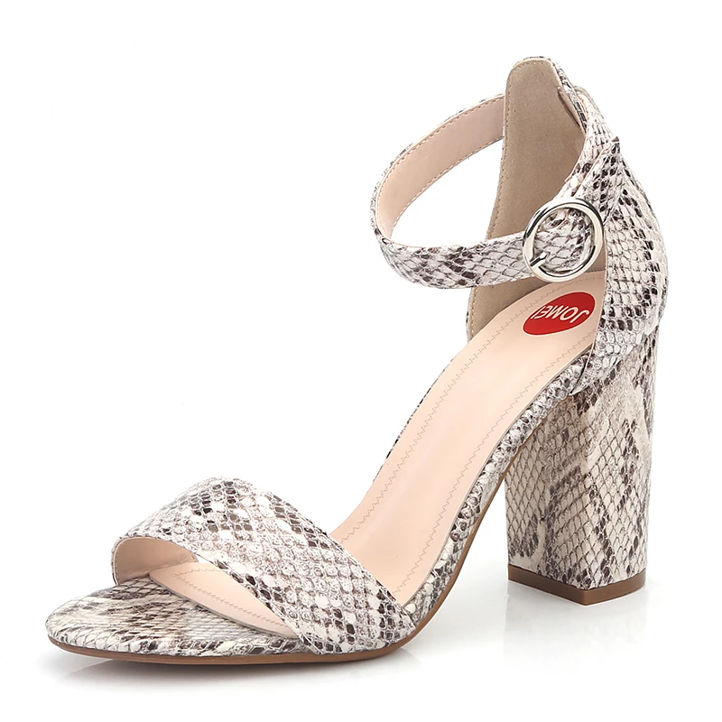 

women sandals Fashion Coarse-heeled Sandals Women's British Wind Shoes Simple Serpentine Large Size Women's Shoes