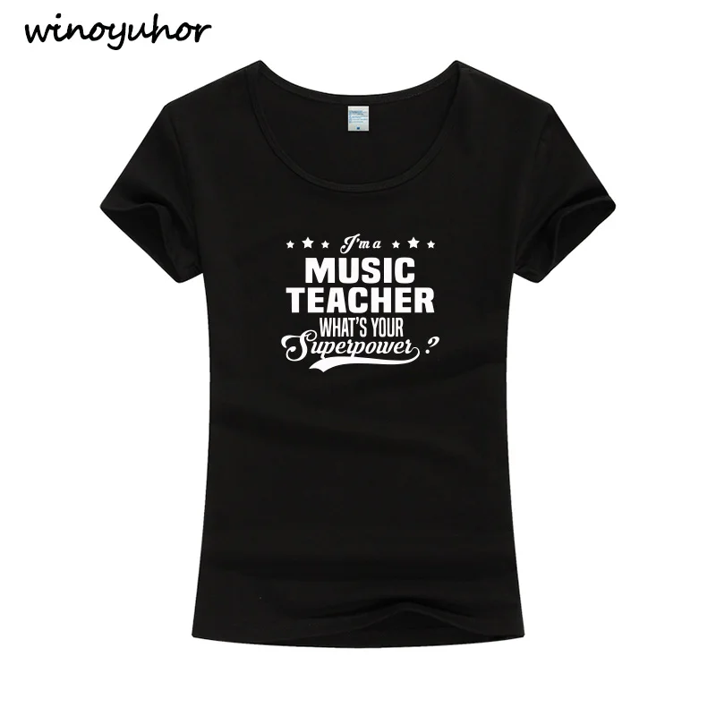 Футболка с принтом I'm A Music Teacher новинка забавная футболка женская одежда Летние