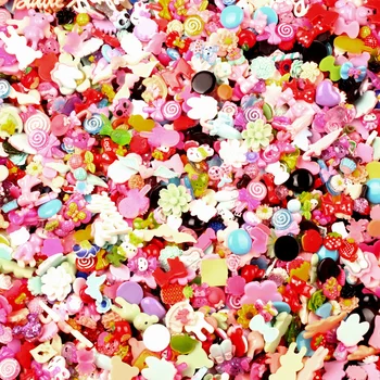 

100Pcs Mixed Kawaii Resin Decoration Craft Flatback Cabochon Embellishments For Scrapbooking Kawaii Diy Accessories Diy