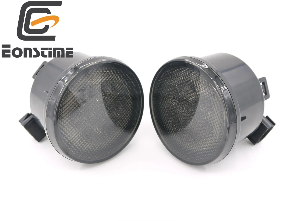 

2PCS/Pair Grill Turn Signal Light for Jeep Wrangler JK 07-15 Kit Front Turn Signal 8 LED Fender Recon Smoked Amber Light Lamp