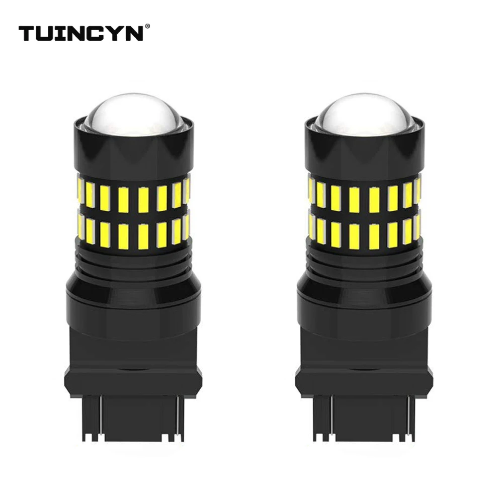 TUINCYN 2 шт. 1200Lm T25 3157 светодиодный лампа Двойной Контакт Штык P27W P27 7 Вт светильник