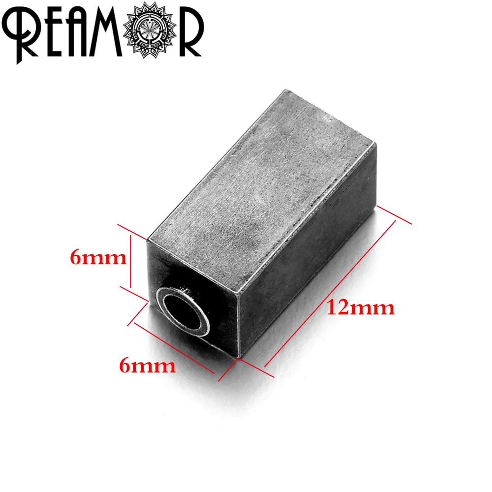 REAMOR 5 шт. черный 316l Нержавеющая сталь Логотип шарик 2 мм маленькое отверстие разделитель бусины для DIY браслет ювелирных изделий бисер - Цвет: 6x6x12 mm