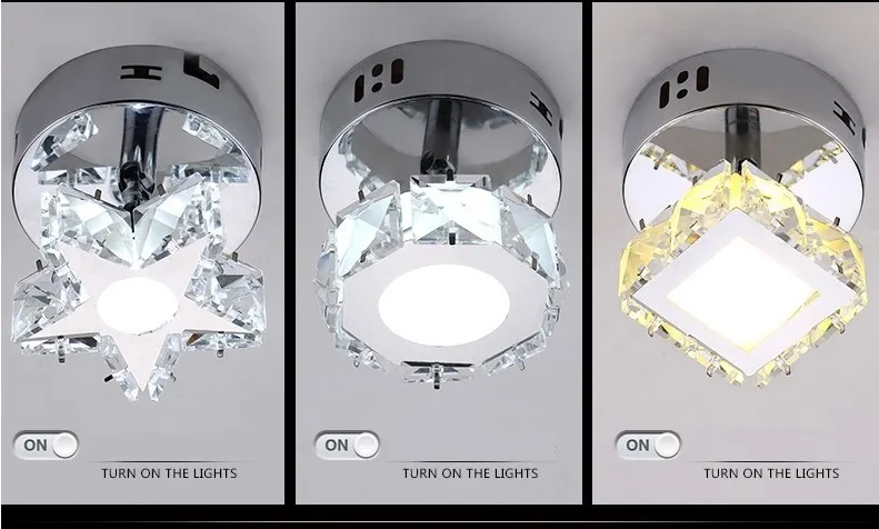 Список светодиодный Кристалл потолочные лампы-светильники огни прохода минималистичный современный маленький романтический Звездный светодиодный энергосберегающий светильник