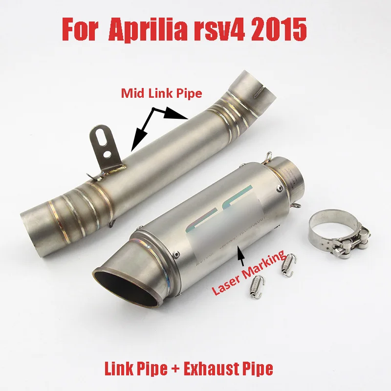 

Slip on rsv4 Motorcycle Exhaust Tip Tail Silencer Pipe Exhaust Pipe Mid Middle Link Tube Pipe Whole Set for Aprilia rsv4 2015