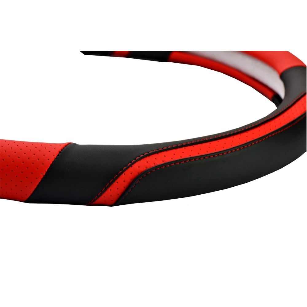 

Leather Steering Wheel Cover car styling handlebar braid Sport Style Car Covers 36cm/14inch universal funda volante accessories