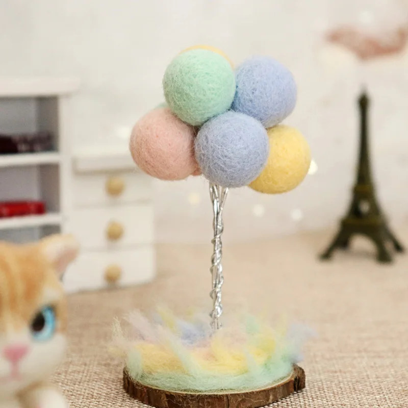 

Wedding Love Balloon Wool Needle Felt Display Decoration Colorful Handmade Balloon Wool Kit Material For Girls Women DIY