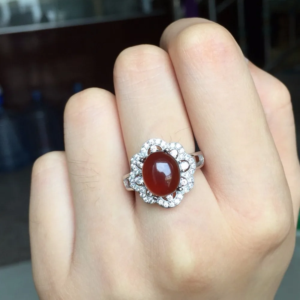 [MeiBaPJ натуральный красный драгоценный камень, гранат Мода кольца любящее сердце для Для женщин Настоящее серебро 925 проба изящное ювелирное