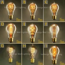Винтажный светильник накаливания Эдисона A19 E27 25 Вт 40 Вт 60 Вт 110 В 220 В, декоративная лампа, лампа Эдисона для фейерверков