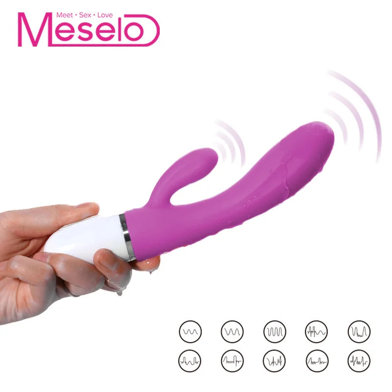 Meselo Dual Motors G-spot вибратор 10 фаллоимитатор с переключением скоростей мастурбатор Кролик вибратор взрослые игрушки клитора Анальный