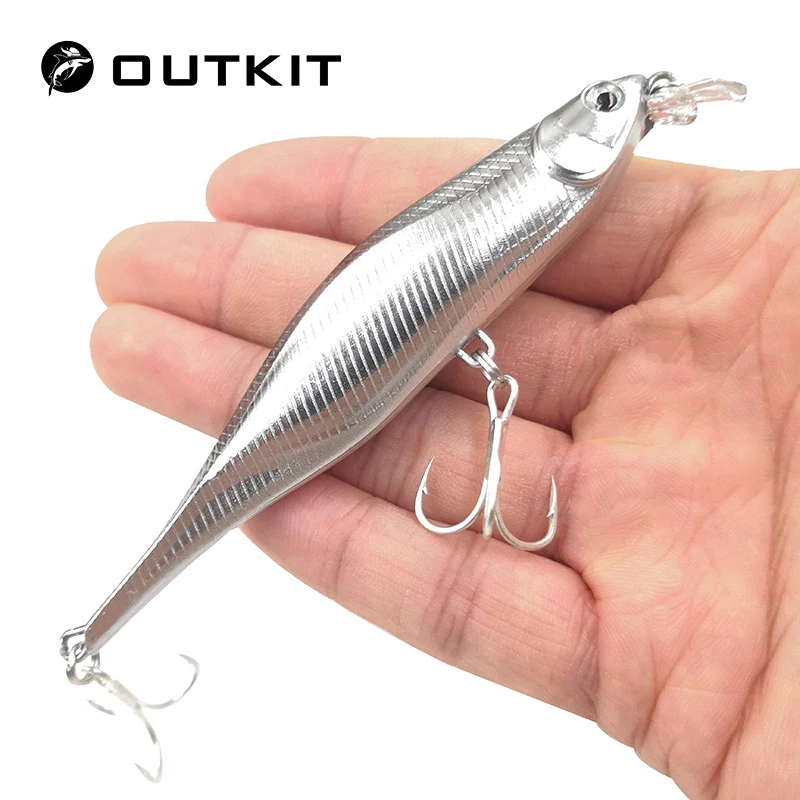 

OUTKIT High Quality Laser Minnow Fishing Lure Floating Artificial Hard Bait 3D Eyes 11cm 11g Fishing Wobblers Crankbait Minnows