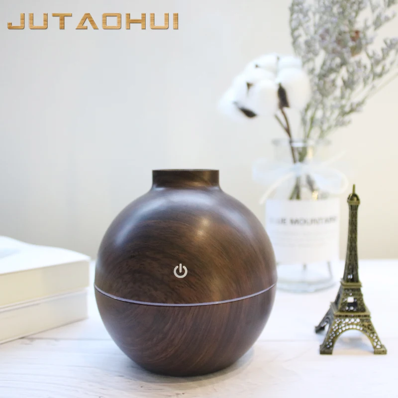 

mini usb Air Humidifier Wood Grain Aroma Diffuse Desk Humidificador decoration Essential Oil Mist Maker LED Light for Home